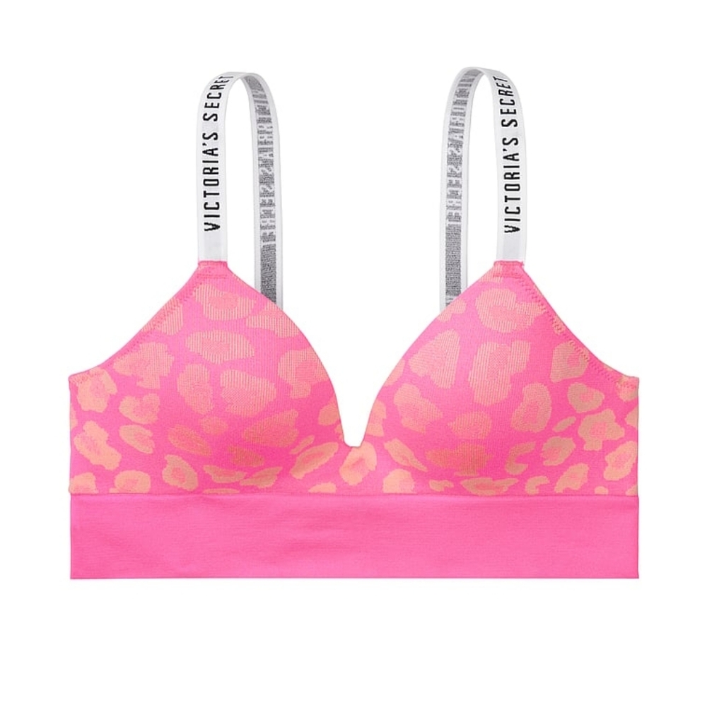 NWT Victoria's Secret Pink Leopard Animal Print Bralette Bra Push-up Small